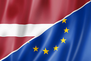 Image showing Latvia and Europe flag