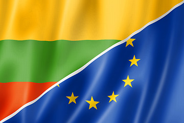 Image showing Lithuania and Europe flag