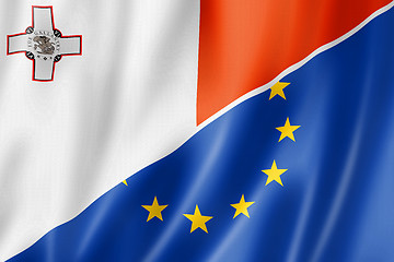 Image showing Malta and Europe flag