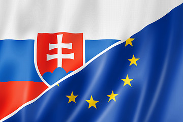 Image showing Slovakia and Europe flag