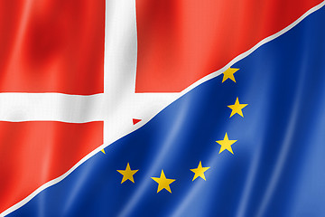 Image showing Denmark and Europe flag