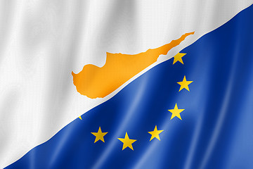 Image showing Cyprus and Europe flag