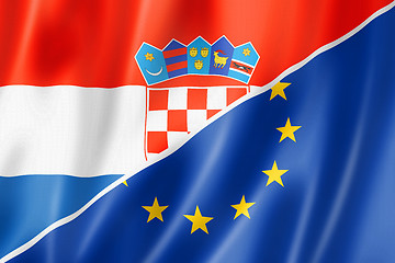 Image showing Croatia and Europe flag