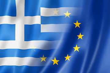 Image showing Greece and Europe flag - 3D illustration