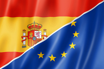 Image showing Spain and Europe flag