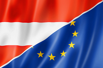 Image showing Austria and Europe flag