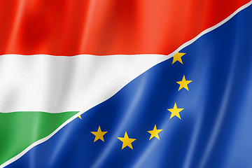 Image showing Hungary and Europe flag