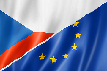 Image showing Czech Republic and Europe flag