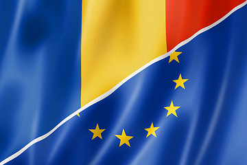 Image showing Romania and Europe flag