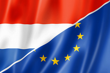 Image showing Netherlands and Europe flag