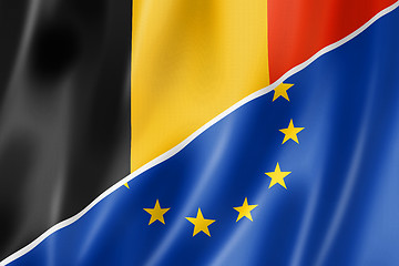 Image showing Belgium and Europe flag