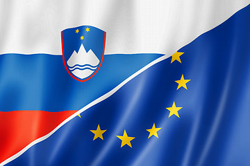 Image showing Slovenia and Europe flag