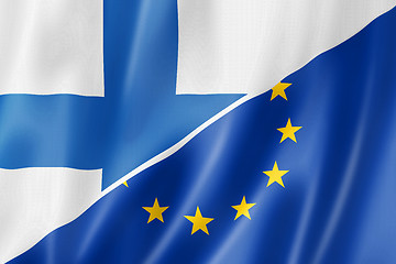 Image showing Finland and Europe flag