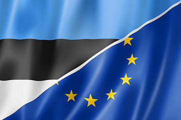 Image showing Estonia and Europe flag