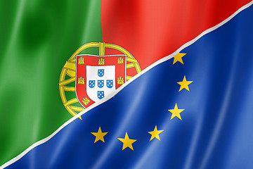 Image showing Portugal and Europe flag