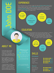 Image showing Modern curriculum vitae resume template with ribbon