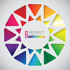 Image showing Abstract background with triangles and rainbow background