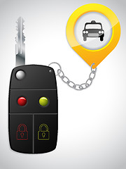 Image showing Car remote with taxi keyholder