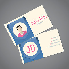 Image showing Business card template with arrow ribbon