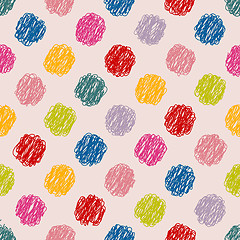 Image showing Scribbled dots color pattern background