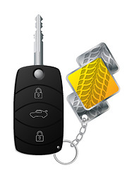 Image showing Car remote with tire tread keyholder