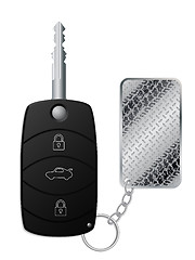 Image showing Car remote key with industrial tire tread keyholder