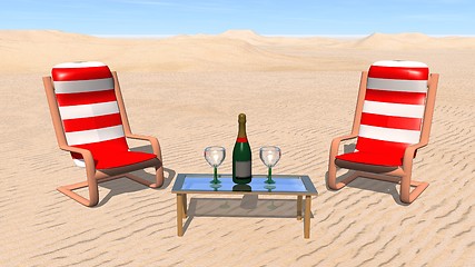Image showing champagne in the desert