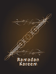 Image showing holiday illustration of Ramadan Kareem label. lettering composition of muslim holy month
