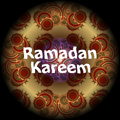 Image showing Arabic Islamic calligraphy of text Ramadan Kareem on abstract background