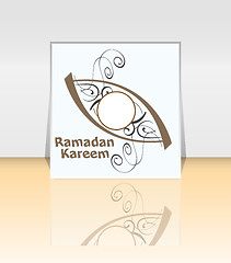 Image showing Arabic Islamic calligraphy of text Ramadan Kareem on abstract background