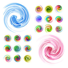 Image showing Colorful abstract icon set.