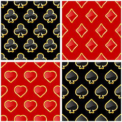 Image showing Card suits. Seamless pattern.