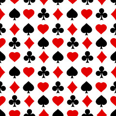 Image showing Card suits. Seamless pattern.