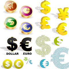 Image showing Dollar and euro icon.