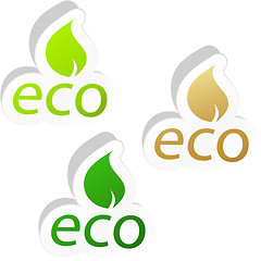 Image showing Set of eco friendly signs.