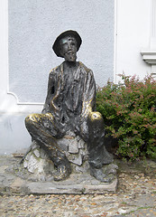 Image showing statue of Dura Jak?ic famous Serbian poet painter writer in bohe