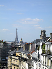 Image showing rooftops Paris France latin quarter view Eiffel Tower