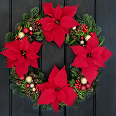 Image showing Poinsettia Flower Wreath