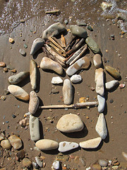 Image showing Land art - african mask