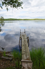 Image showing Old wooden pier