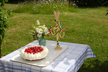 Image showing Decorated summer table