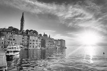 Image showing Sunset in Rovinj bw