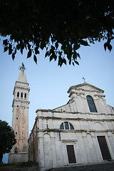 Image showing Saint Euphemia basilica in Rovinj at sunset