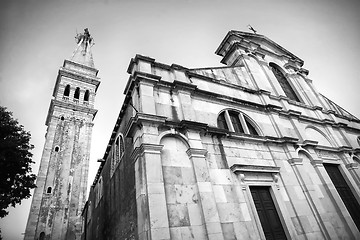 Image showing Saint Euphemia basilica in Rovinj bw