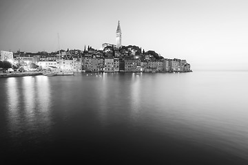 Image showing Sunset in old town of Rovinj bw