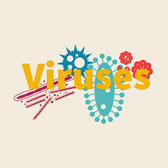 Image showing Virus concept with virus icons and text.