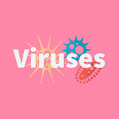 Image showing Virus concept with virus icons and text.