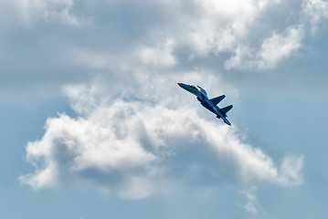 Image showing Flying SU-27 fighter