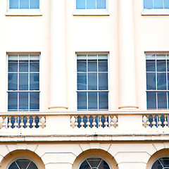 Image showing old windon in england london brick and glass the wall 