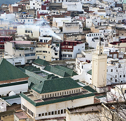 Image showing constructions from high in the       village    morocco africa f